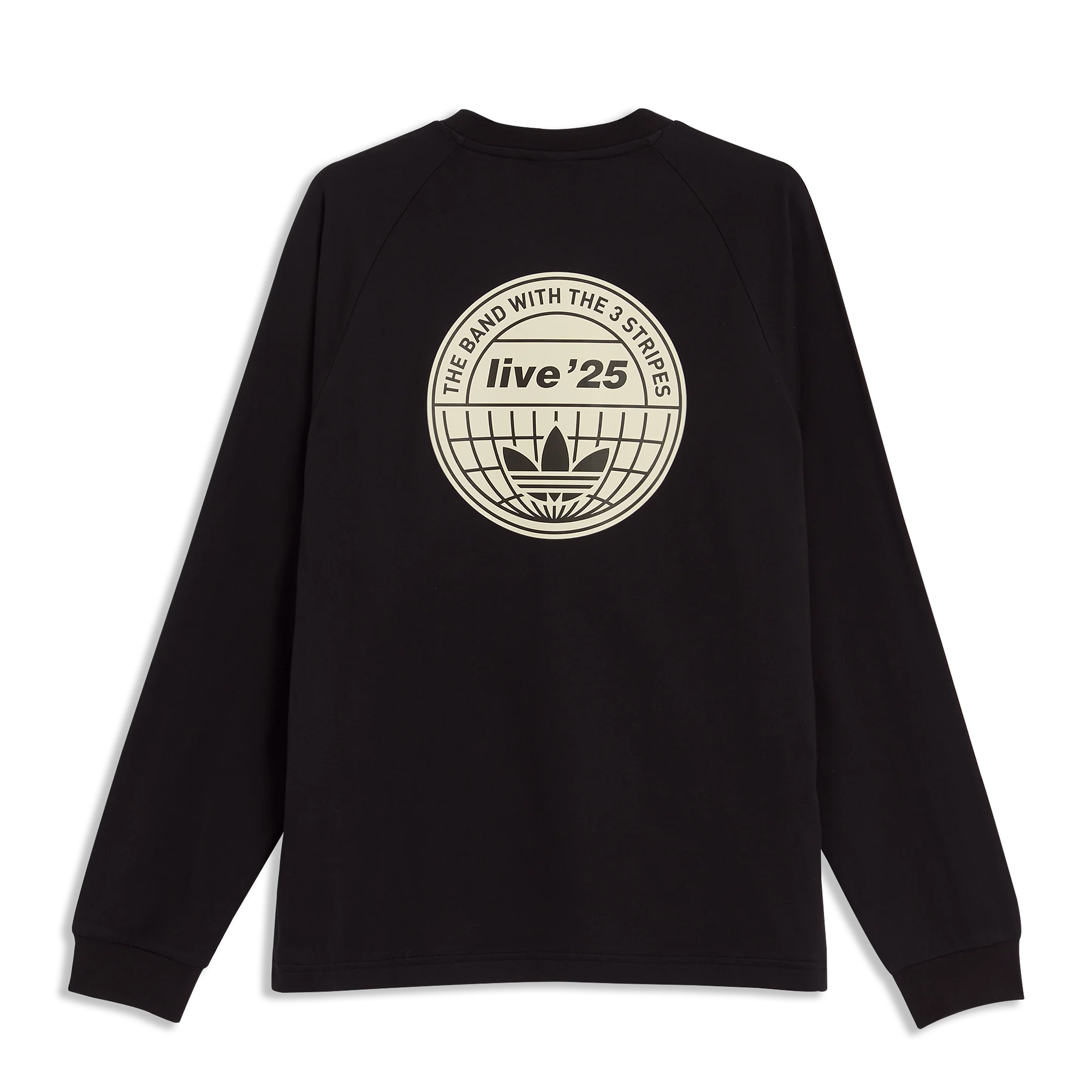 Oasis Live '25 Adidas 3 Stripes LS T Black