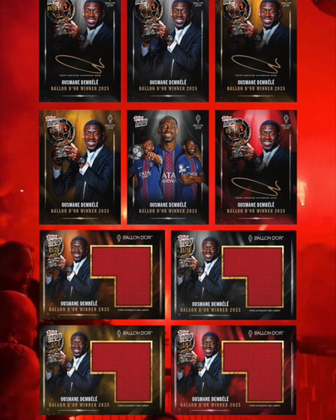 Ousmane Dembélé / 2025 Ballon d'Or Topps NOW® / Card 1 / LOOK FOR AUTO & RELICS