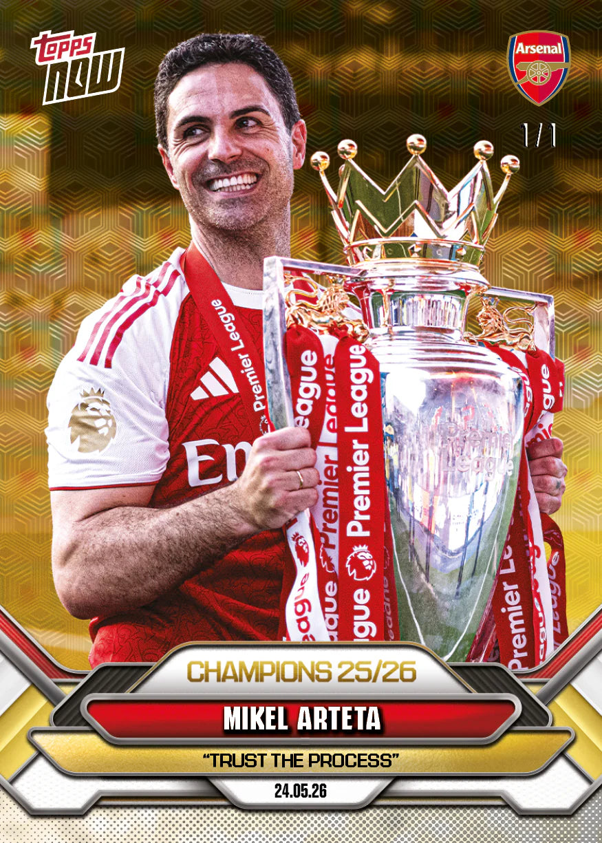 [5/31限時預購] Mikel Arteta - 2025-26 Arsenal FC Topps NOW® - Card 1