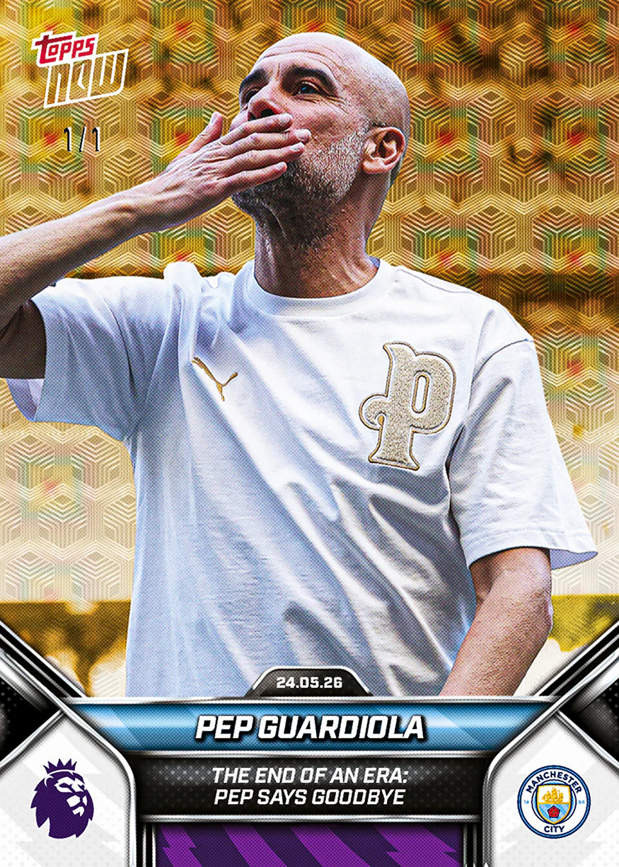 [6/2限時預購] Pep Guardiola - 2025-26 Premier League Topps NOW® - Card 201