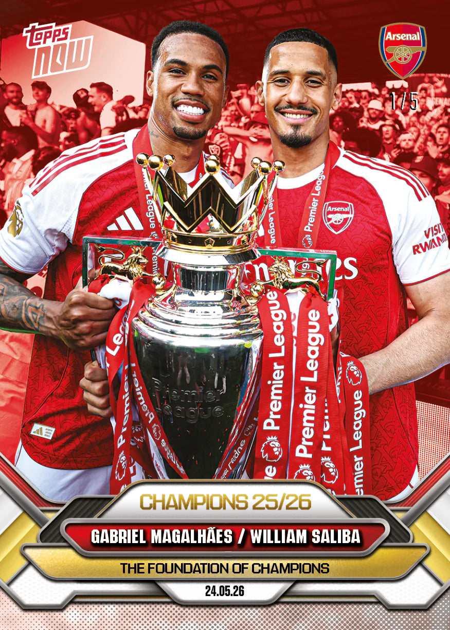 [5/31限時預購] Gabriel Magalhães / William Saliba - 2025-26 Arsenal FC Topps NOW® - Card 5