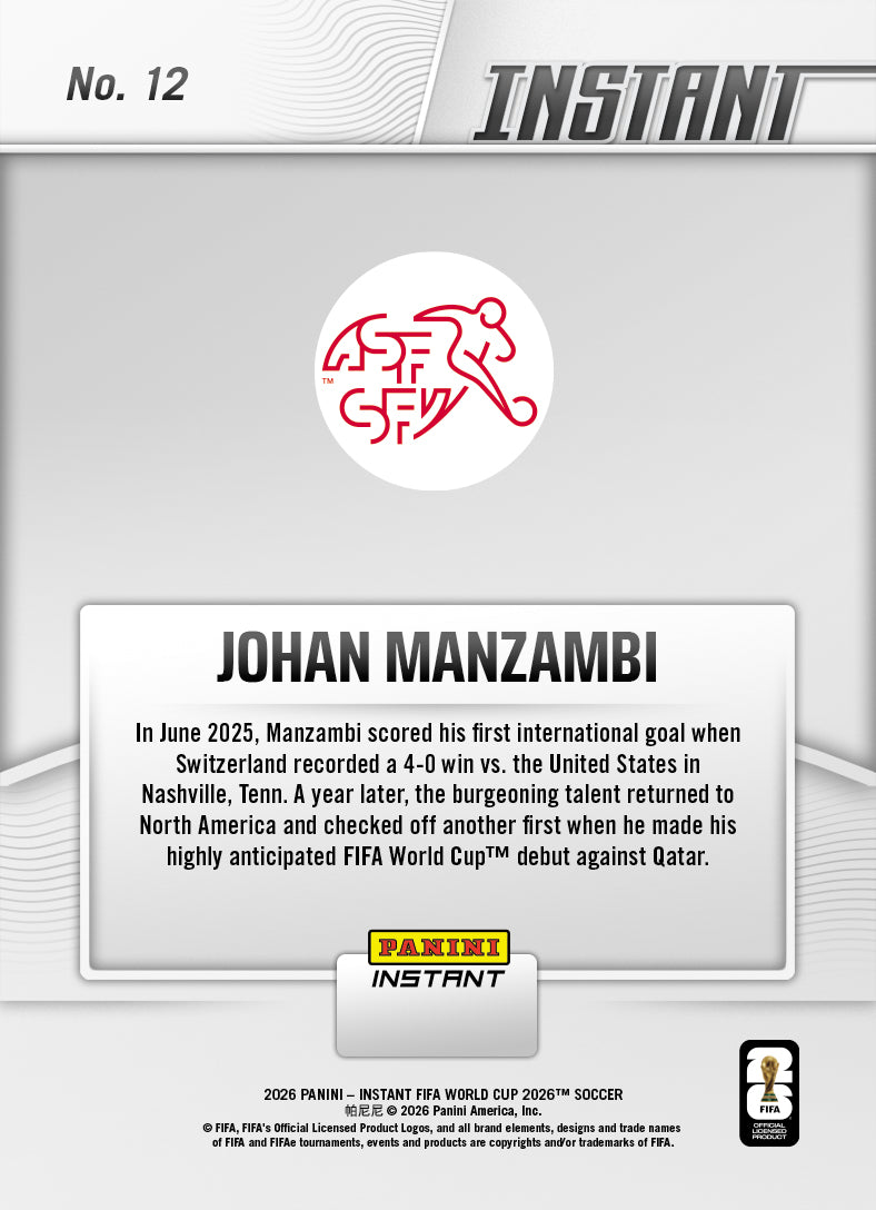 Johan Manzambi - 2026 Panini Instant FIFA World Cup 2026™ #12