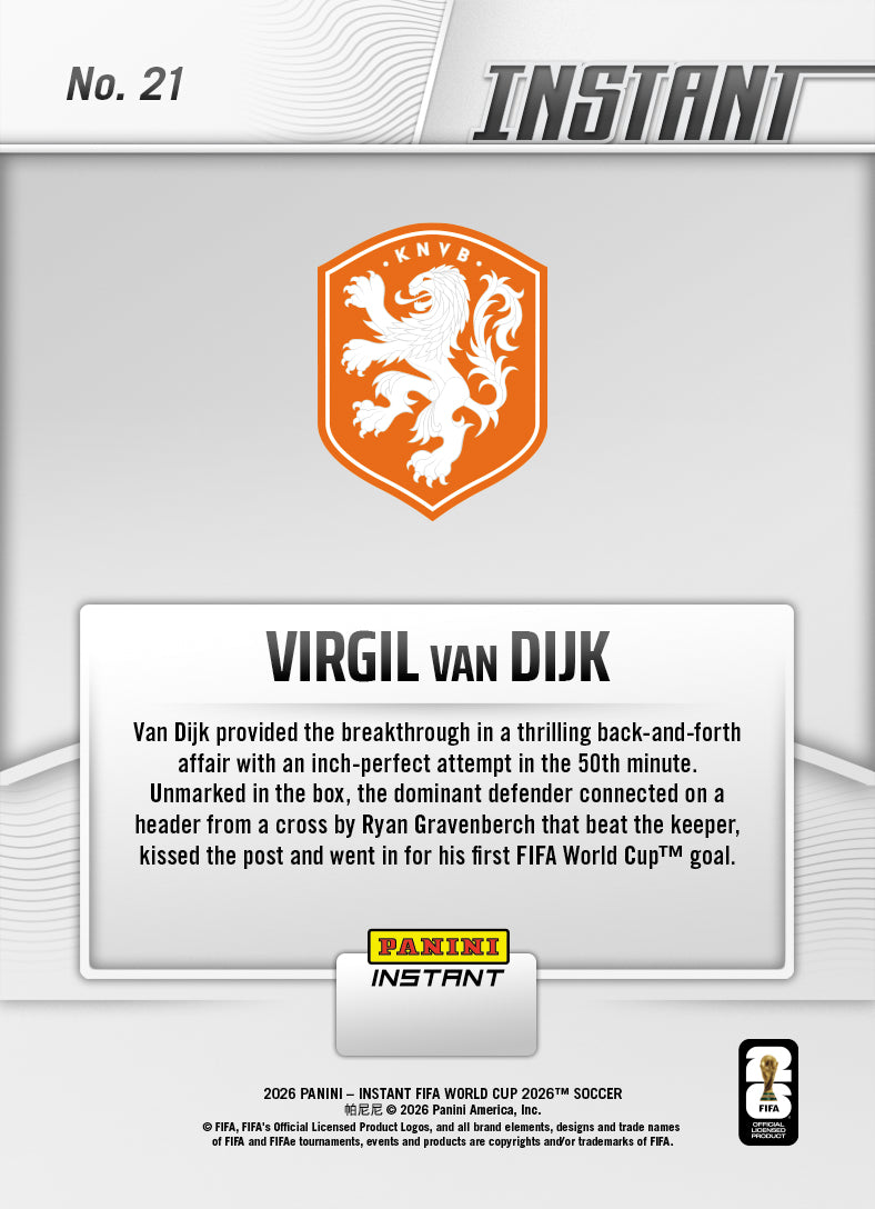 Virgil van Dijk - 2026 Panini Instant FIFA World Cup 2026™ #21