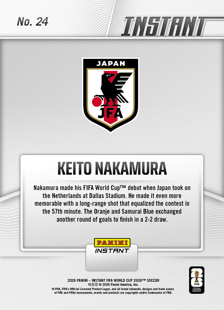 Keito Nakamura - 2026 Panini Instant FIFA World Cup 2026™ #24