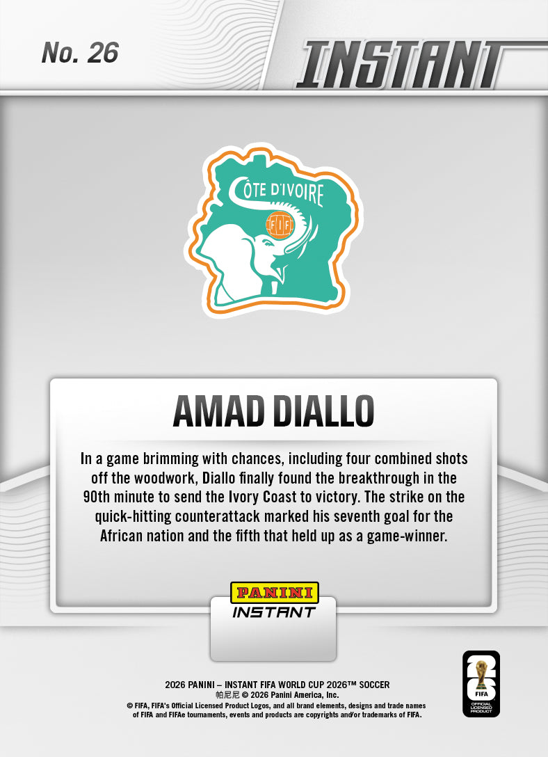 Amad Diallo - 2026 Panini Instant FIFA World Cup 2026™ #26
