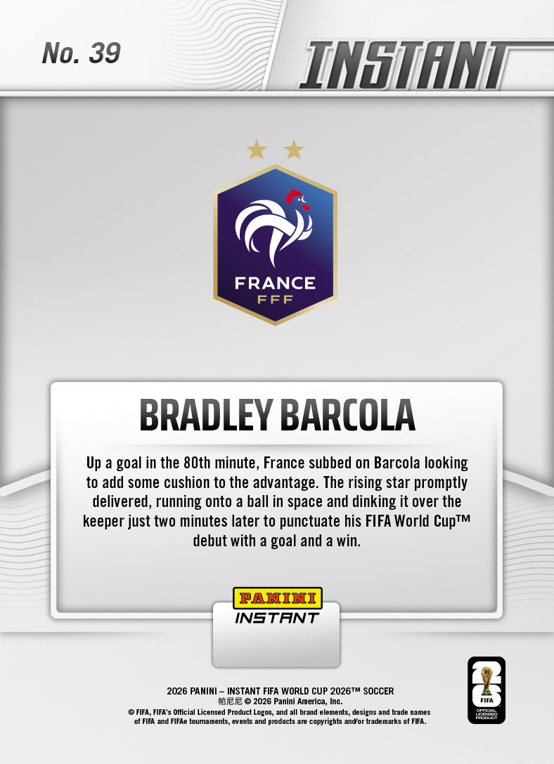 Bradley Barcola - 2026 Panini Instant FIFA World Cup 2026™ #39