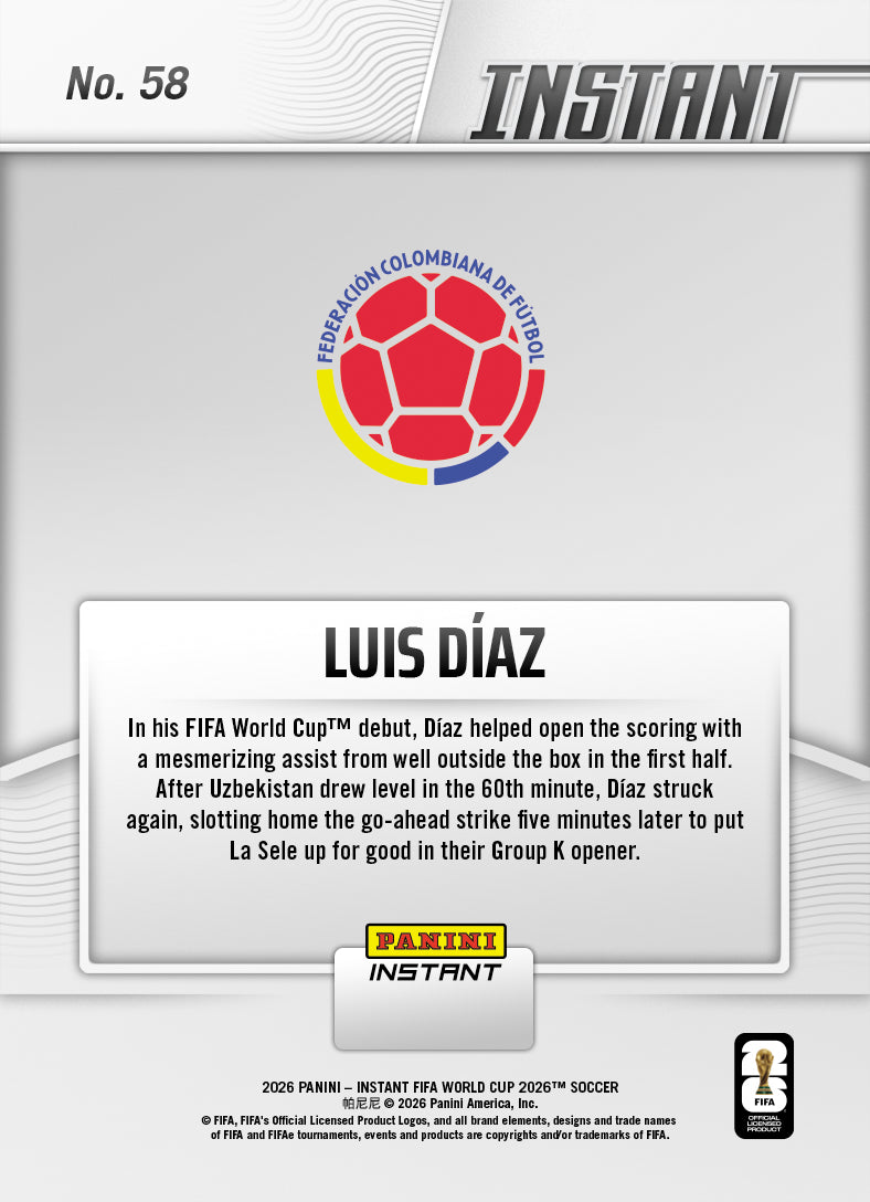 Luis Diaz - 2026 Panini Instant FIFA World Cup 2026™ #58