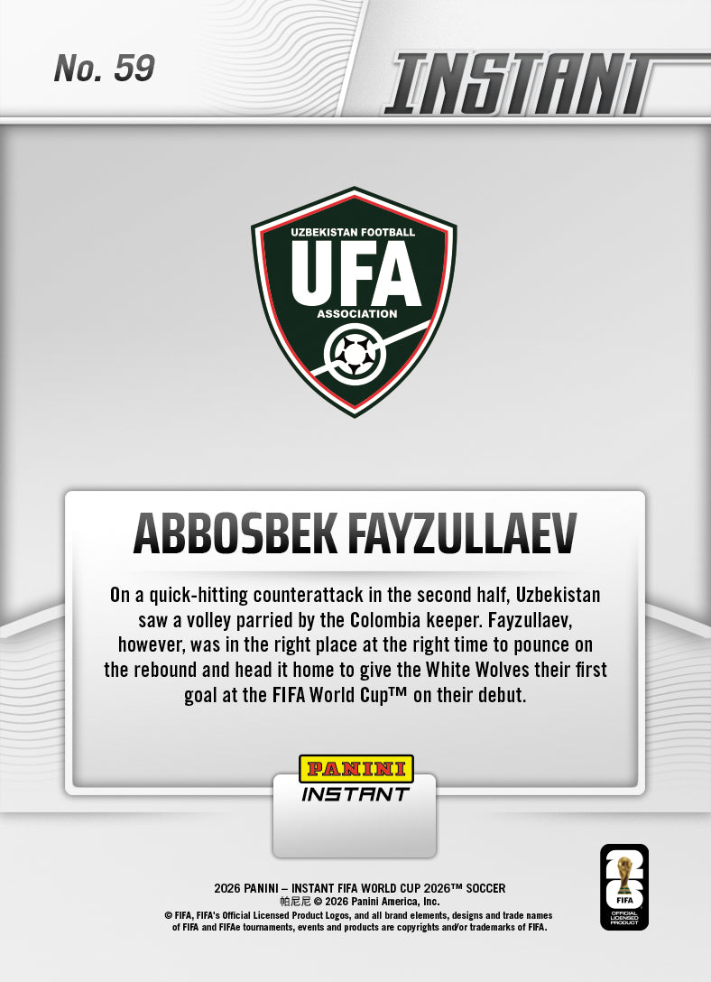 Abbosbek Fayzullaev - 2026 Panini Instant FIFA World Cup 2026™ #59