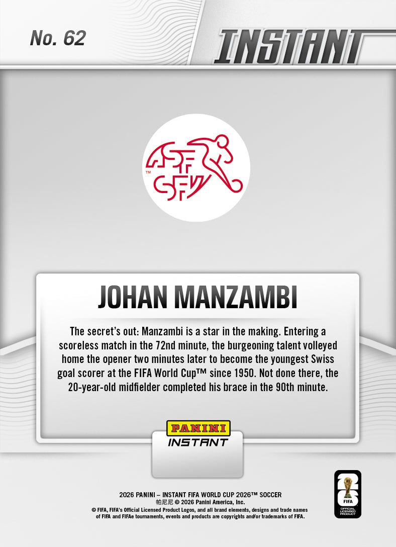 Johan Manzambi - 2026 Panini Instant FIFA World Cup 2026™ #62
