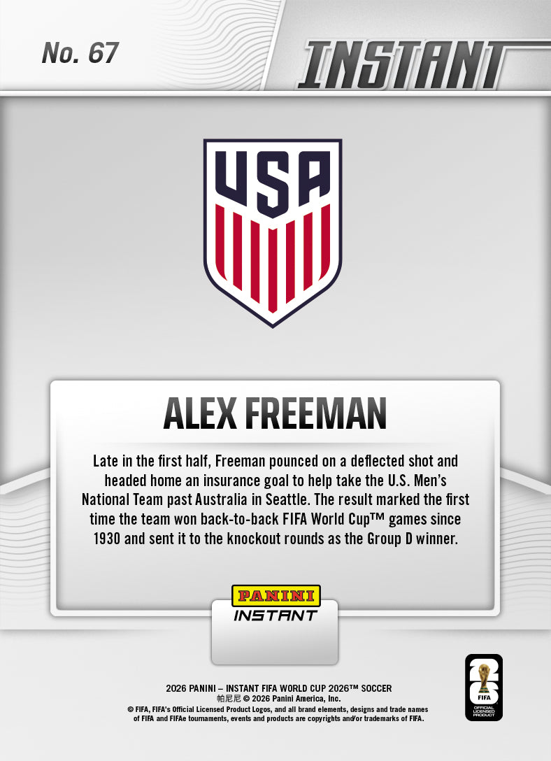 Alex Freeman - 2026 Panini Instant FIFA World Cup 2026™ #67
