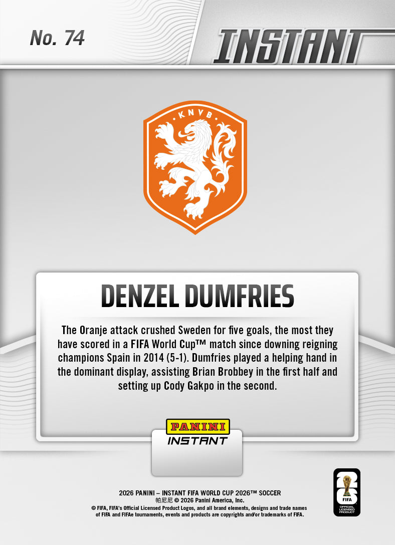 Denzel Dumfries - 2026 Panini Instant FIFA World Cup 2026™ #74