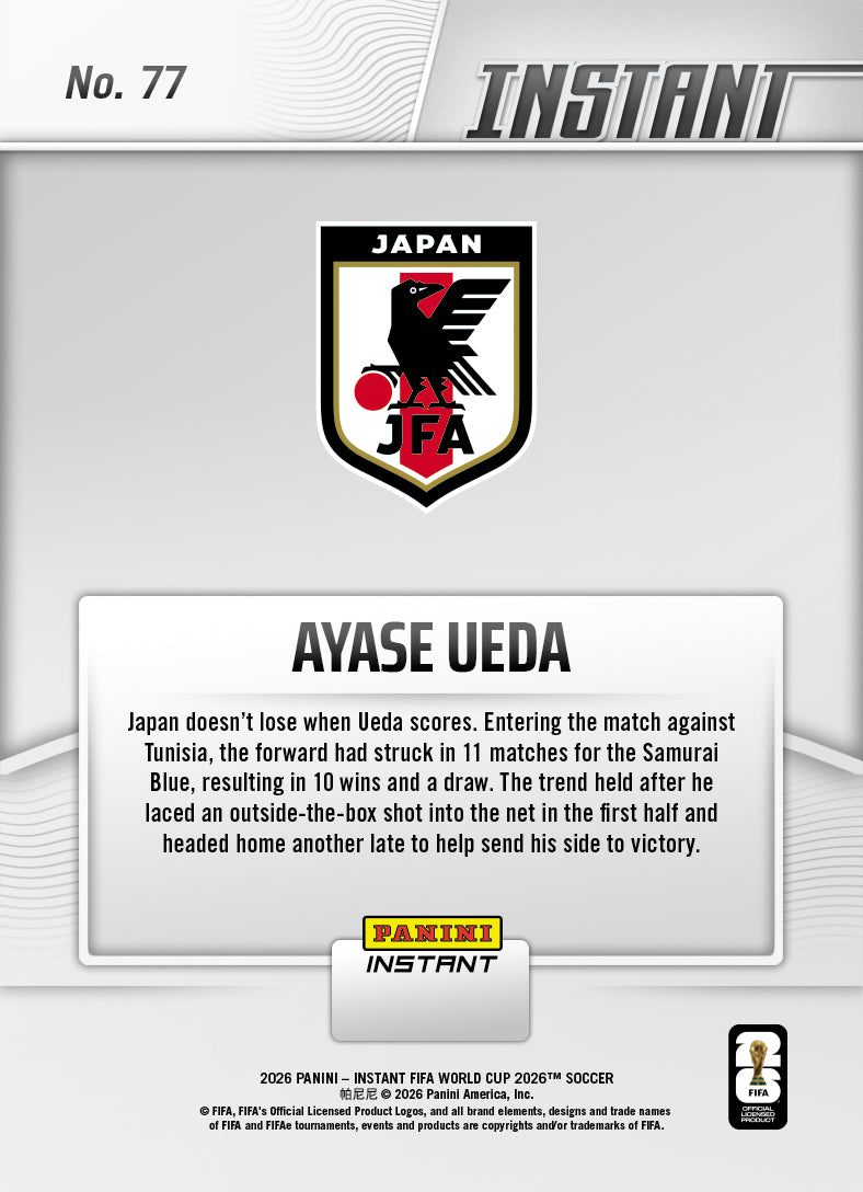 Ayase Ueda - 2026 Panini Instant FIFA World Cup 2026™ #77