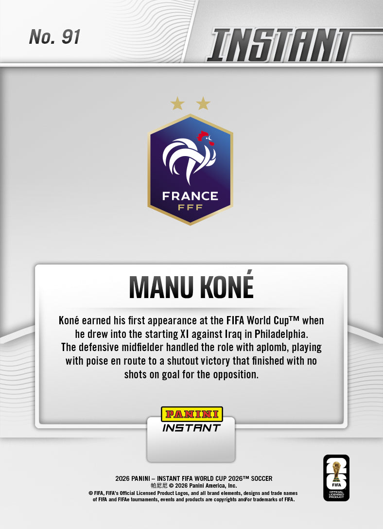 Manu Kone - 2026 Panini Instant FIFA World Cup 2026™ #91