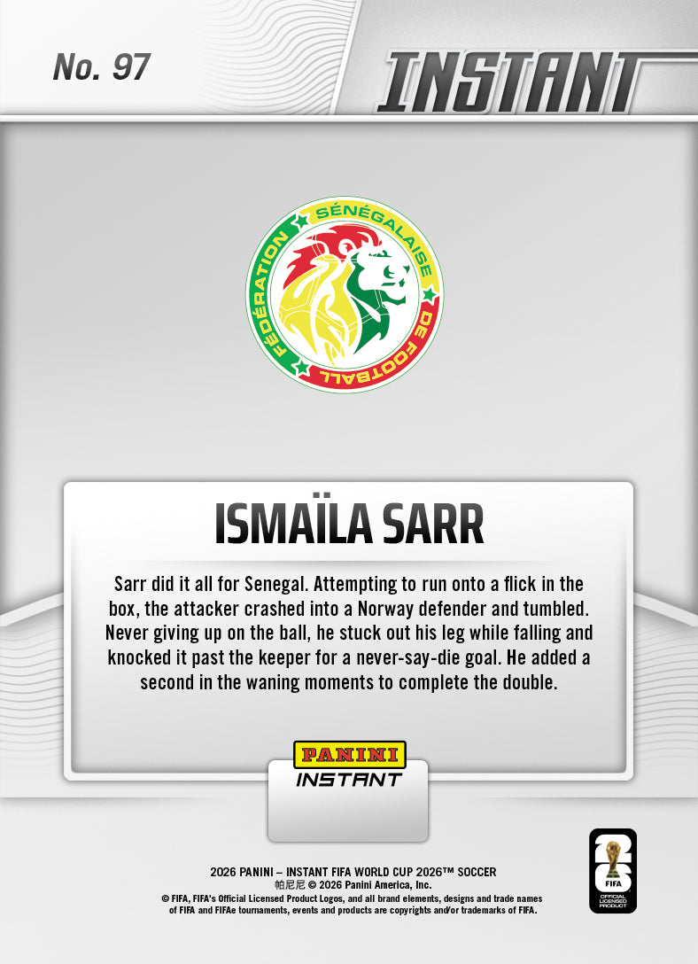 Ismaila Sarr - 2026 Panini Instant FIFA World Cup 2026™ #97