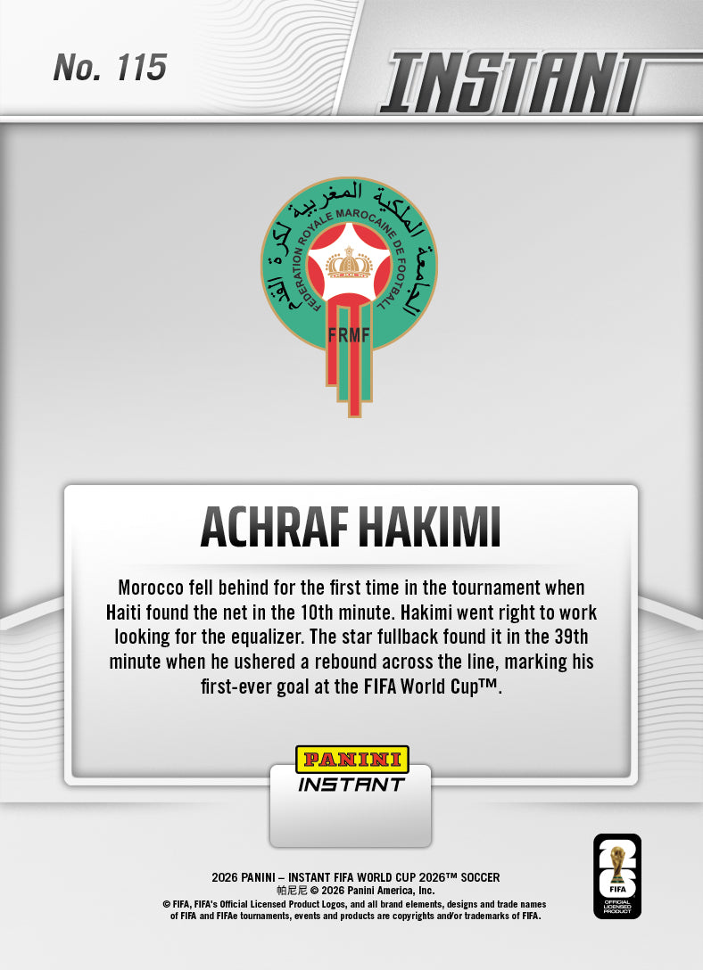 Achraf Hakimi - 2026 Panini Instant FIFA World Cup 2026™ #115