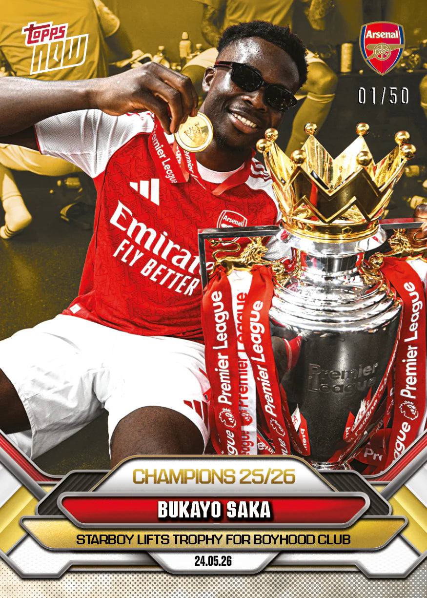 [5/31限時預購] Bukayo Saka - 2025-26 Arsenal FC Topps NOW® - Card 4