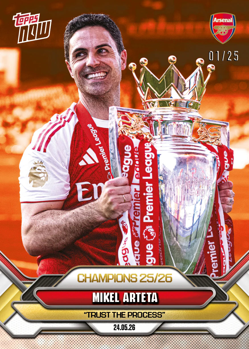 [5/31限時預購] Mikel Arteta - 2025-26 Arsenal FC Topps NOW® - Card 1