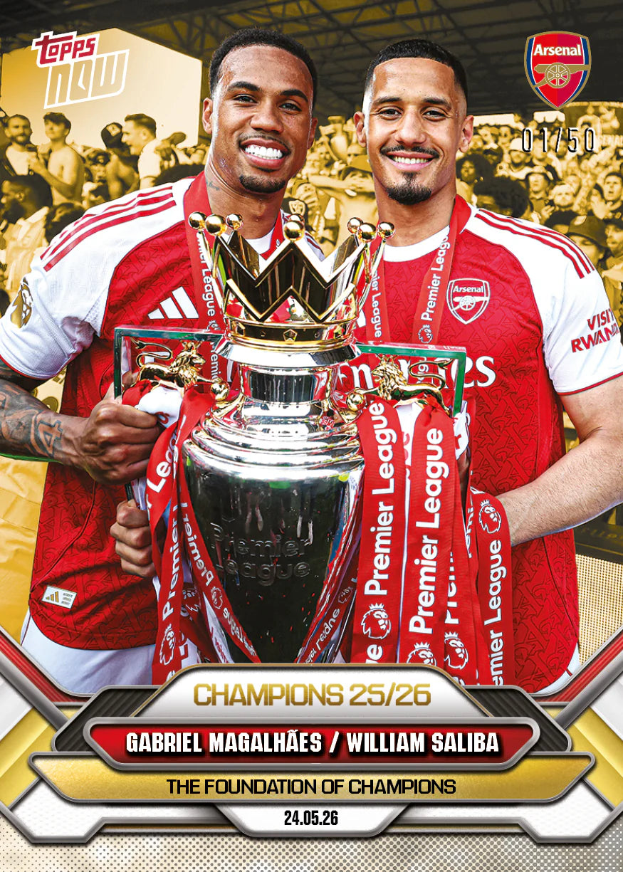 [5/31限時預購] Gabriel Magalhães / William Saliba - 2025-26 Arsenal FC Topps NOW® - Card 5