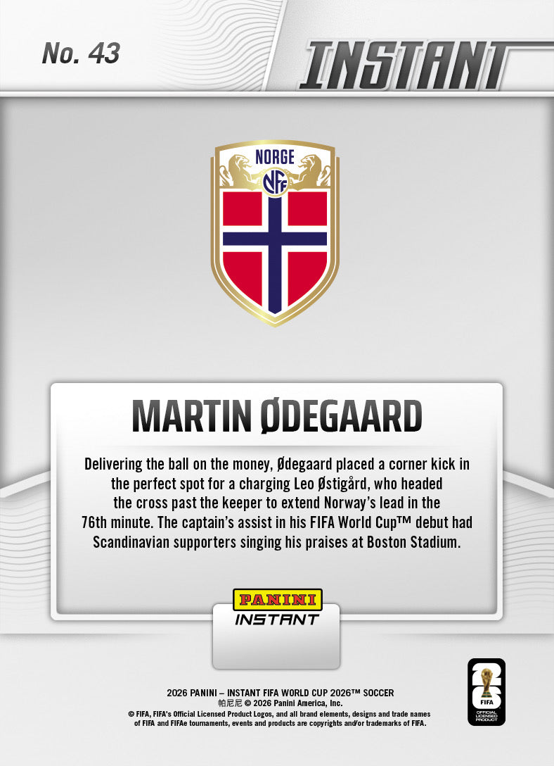 Martin Odegaard - 2026 Panini Instant FIFA World Cup 2026™ #43