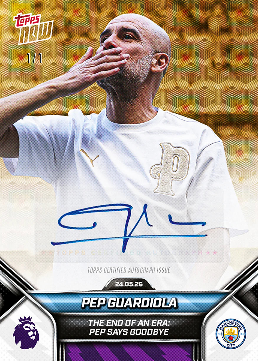 [6/2限時預購] Pep Guardiola - 2025-26 Premier League Topps NOW® - Card 201