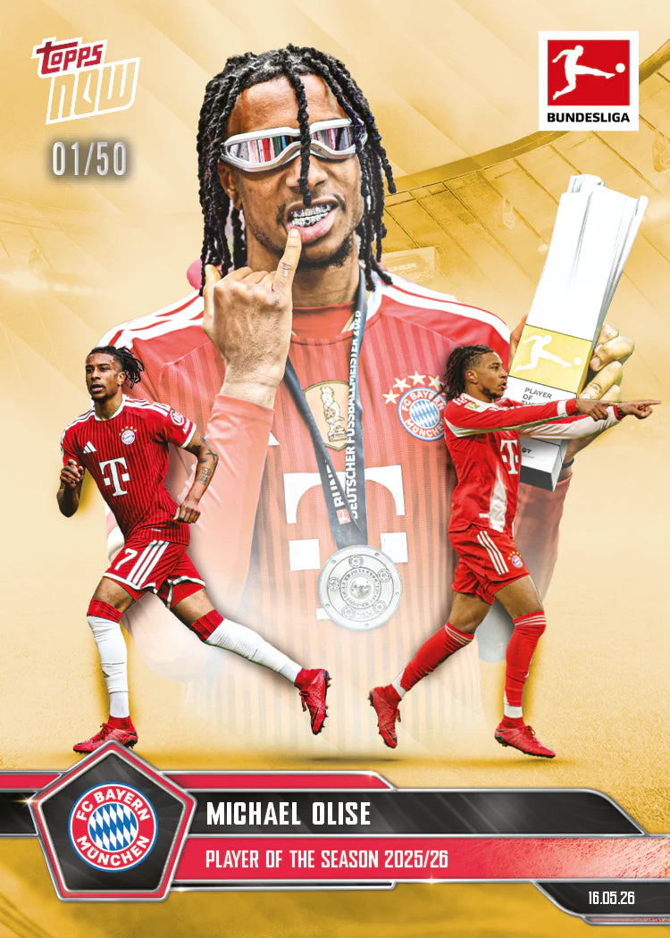 [5/26限時預購] Michael Olise  2025-26 Bundesliga Topps NOW® - Card 196