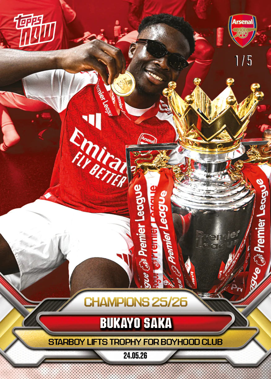 [5/31限時預購] Bukayo Saka - 2025-26 Arsenal FC Topps NOW® - Card 4