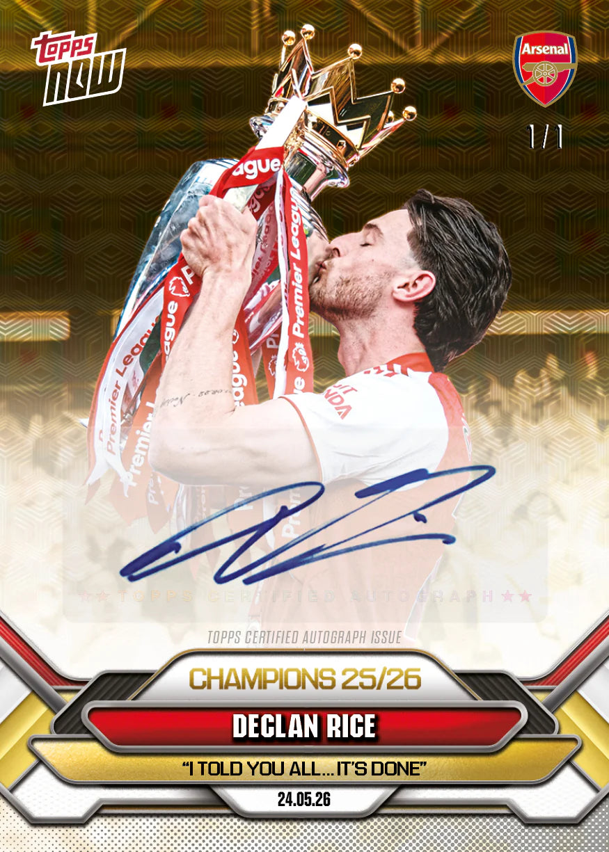 [5/31限時預購] Declan Rice - 2025-26 Arsenal FC Topps NOW® - Card 6