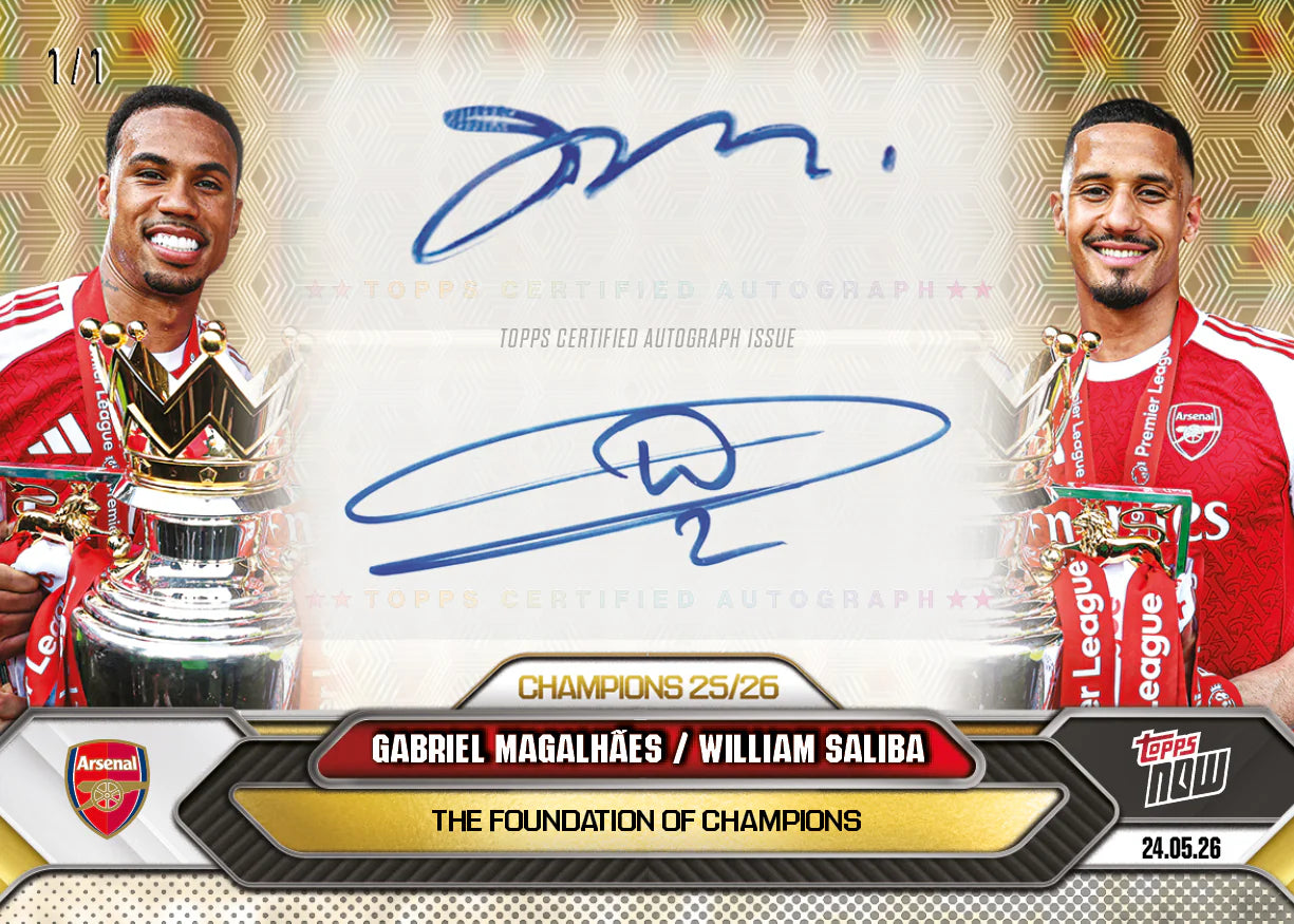 [5/31限時預購] Gabriel Magalhães / William Saliba - 2025-26 Arsenal FC Topps NOW® - Card 5