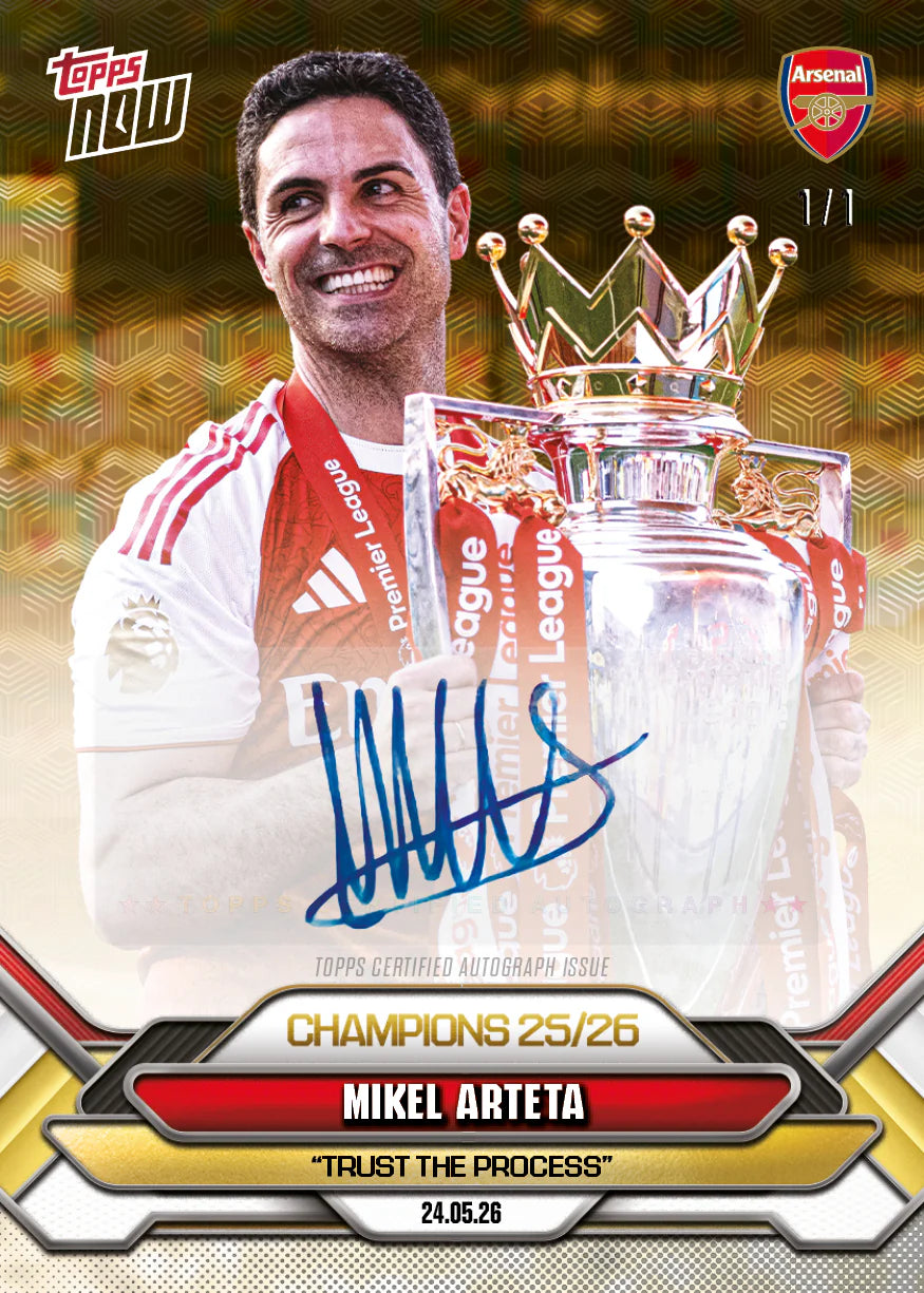 [5/31限時預購] Mikel Arteta - 2025-26 Arsenal FC Topps NOW® - Card 1