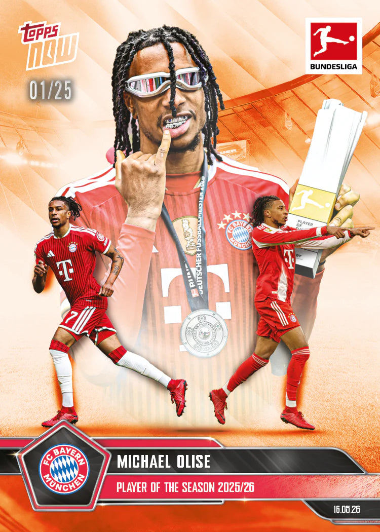[5/26限時預購] Michael Olise  2025-26 Bundesliga Topps NOW® - Card 196