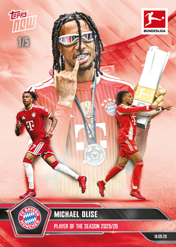 [5/26限時預購] Michael Olise  2025-26 Bundesliga Topps NOW® - Card 196