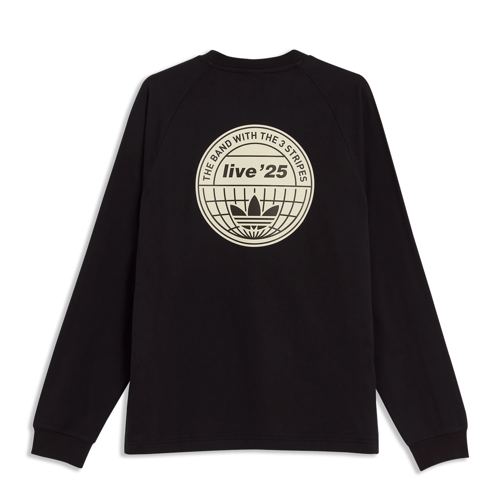 Oasis Live '25 Adidas 3 Stripes LS T Black
