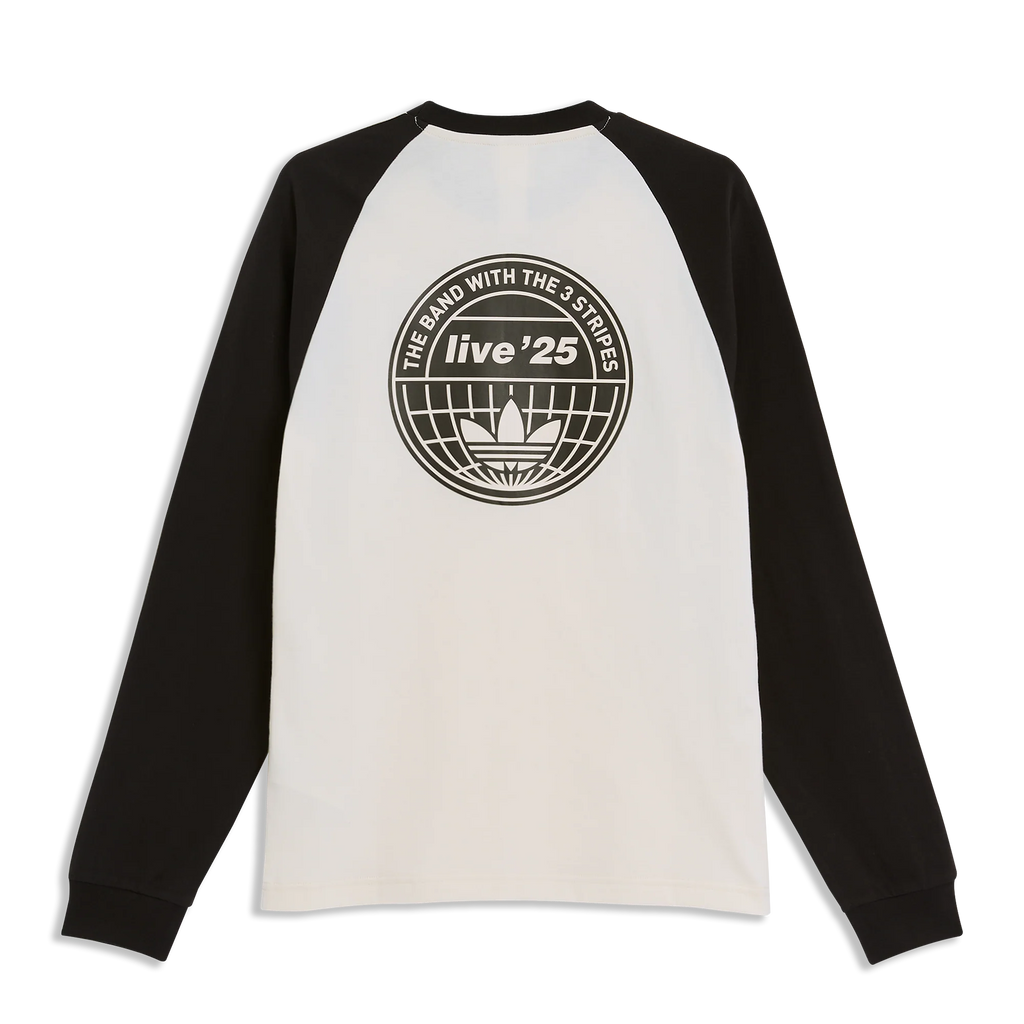 Oasis Live '25 Adidas 3 Stripes LS T Cream/Black