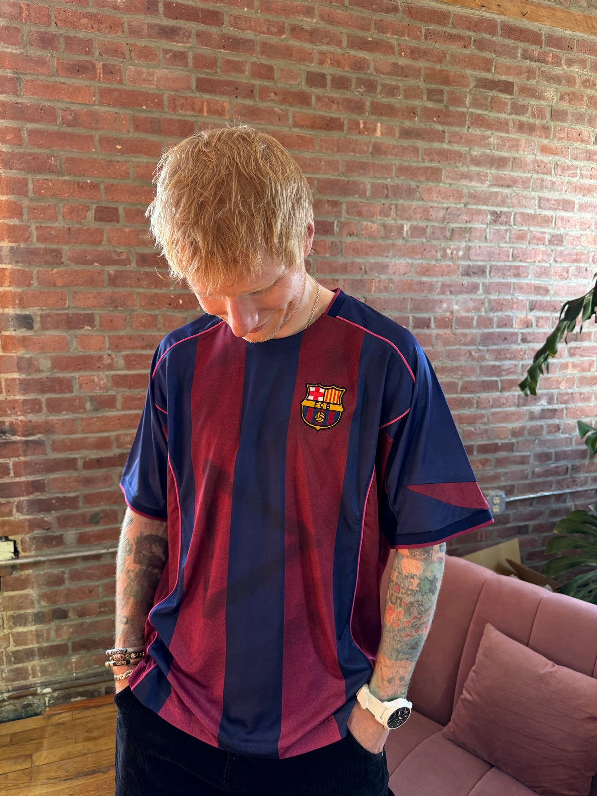 Ed Sheeran x Spotify x FC Barcelona Retro 2004/05 Home Play Jersey