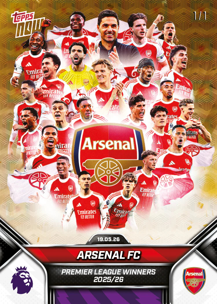 [5/27限時預購] Arsenal FC 英超冠軍 Topps NOW® 紀念卡