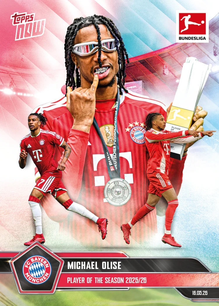[5/26限時預購] Michael Olise  2025-26 Bundesliga Topps NOW® - Card 196