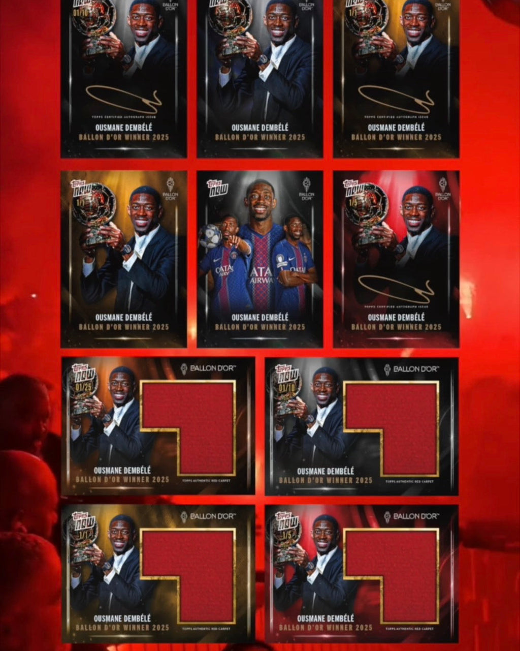 Ousmane Dembélé / 2025 Ballon d'Or Topps NOW® / Card 1 / LOOK FOR AUTO & RELICS