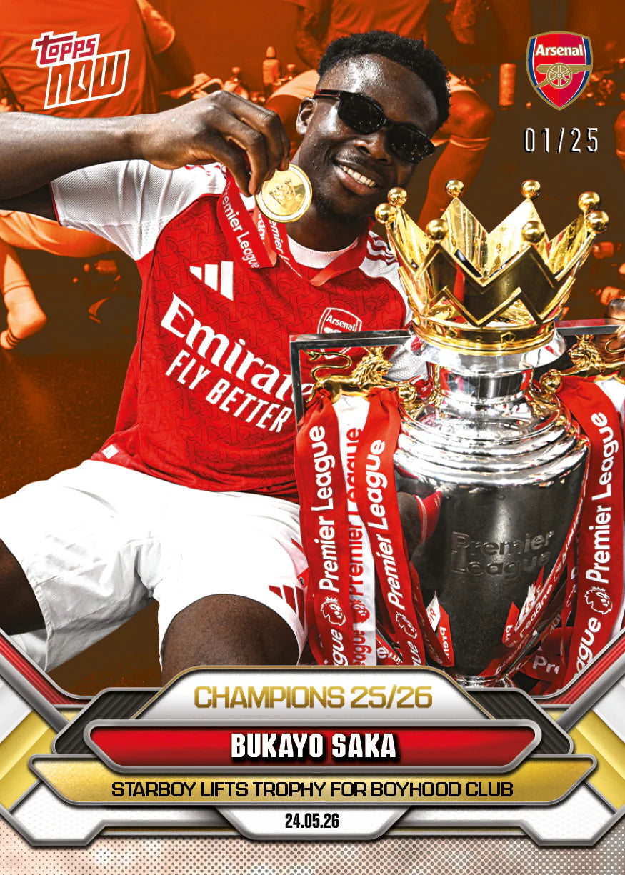 [5/31限時預購] Bukayo Saka - 2025-26 Arsenal FC Topps NOW® - Card 4