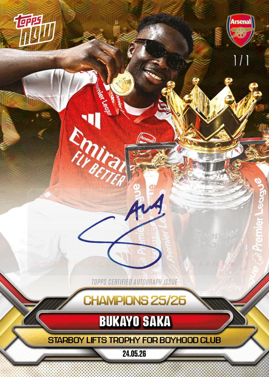 [5/31限時預購] Bukayo Saka - 2025-26 Arsenal FC Topps NOW® - Card 4
