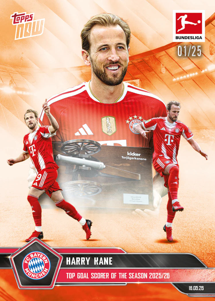 [5/26限時預購] Harry Kane 2025-26 Bundesliga Topps NOW® - Card 194