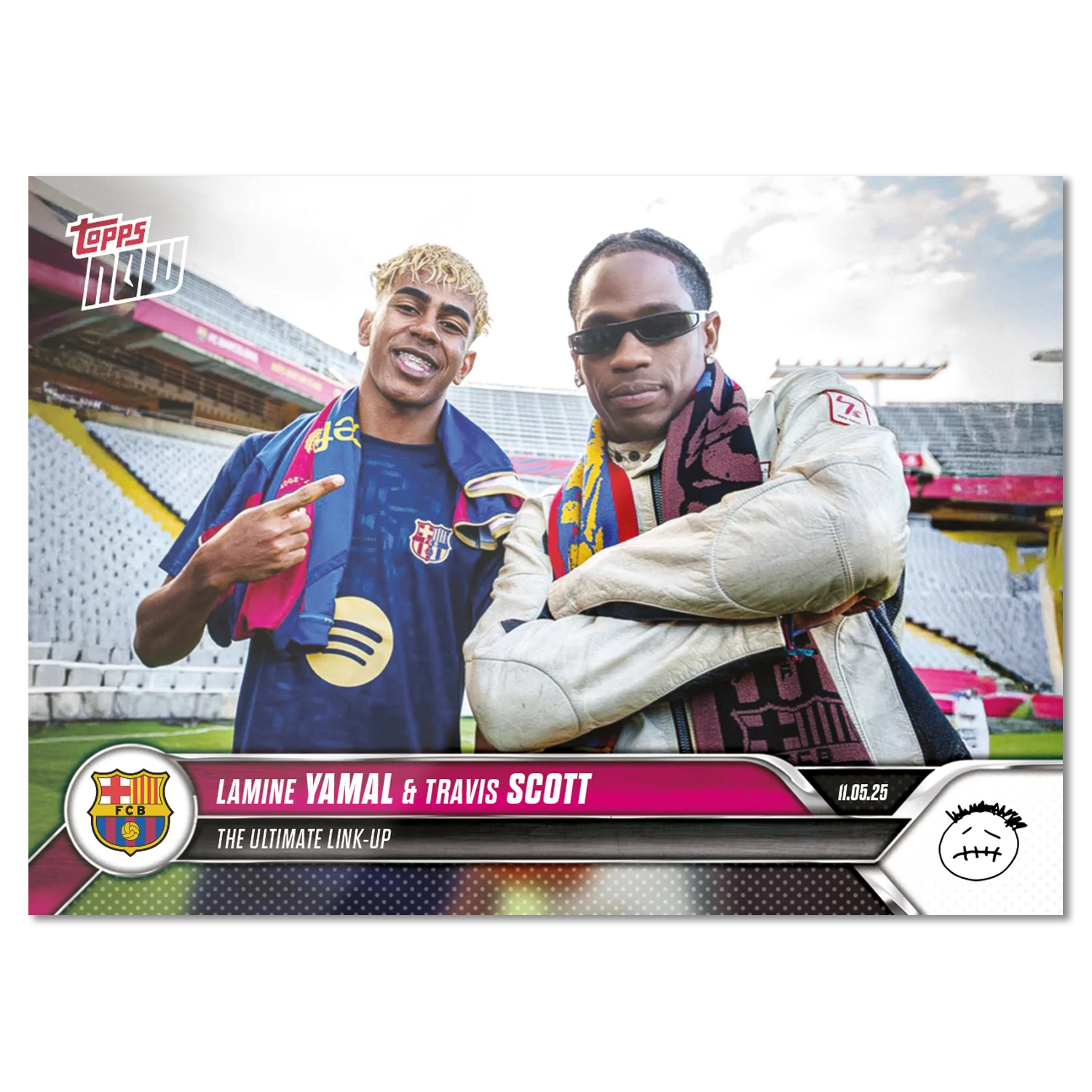 ToppsNow | Travis Scott & Lamine Yamal | 2025 FC BarcelonaL | Card 1