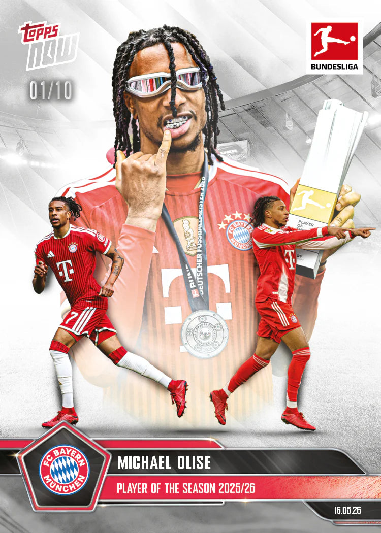 [5/26限時預購] Michael Olise  2025-26 Bundesliga Topps NOW® - Card 196