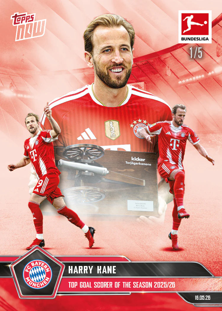 [5/26限時預購] Harry Kane 2025-26 Bundesliga Topps NOW® - Card 194