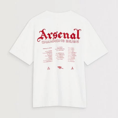 Arsenal Champions Squad 25/26 White Crew T-Shirt