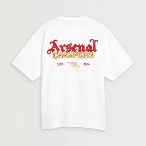 Arsenal Premier League Champions 25/26 White Crew T-Shirt