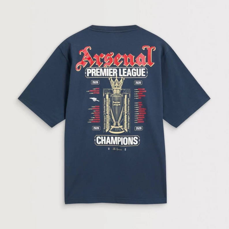 Arsenal Premier League Champions 25/26 Navy Crew T-Shirt