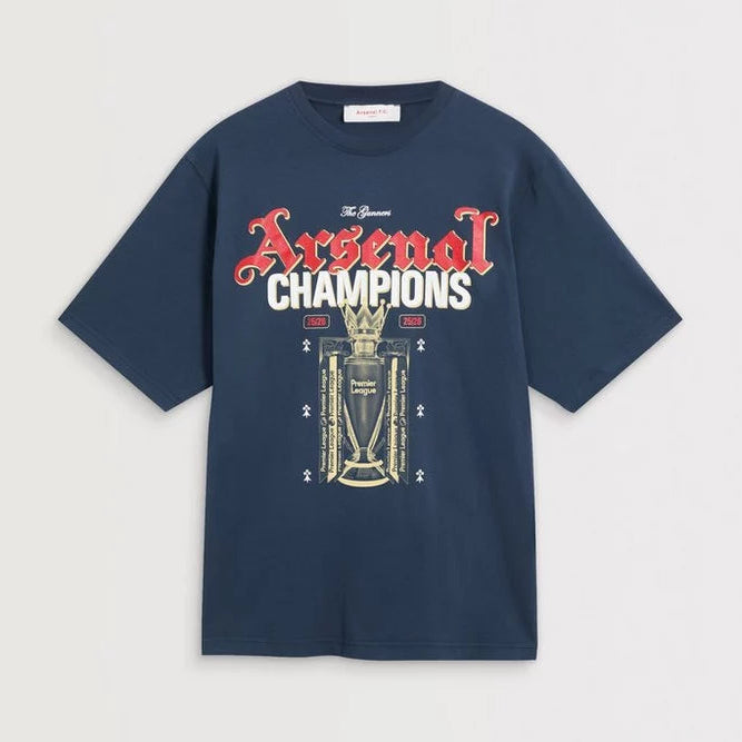Arsenal Premier League Champions 25/26 Navy Crew T-Shirt