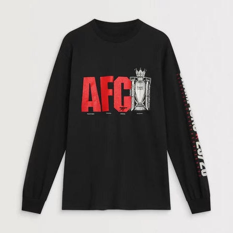 Arsenal Champions 25/26 Black Long Sleeved T-Shirt