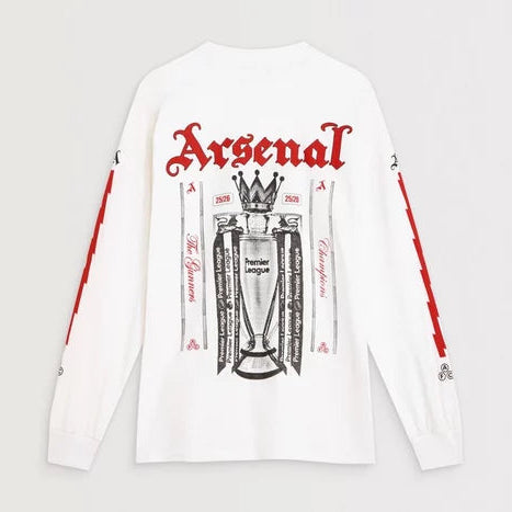 Arsenal Champions Trophy 25/26 White Long Sleeved T-Shirt